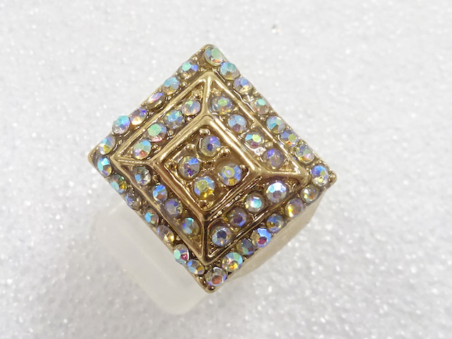 JAPANESE KIMONO / ANTIQUE CRYSTAL RING (SIZE 16)
